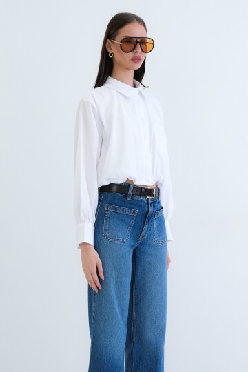 Tek Cepli Crop Gömlek