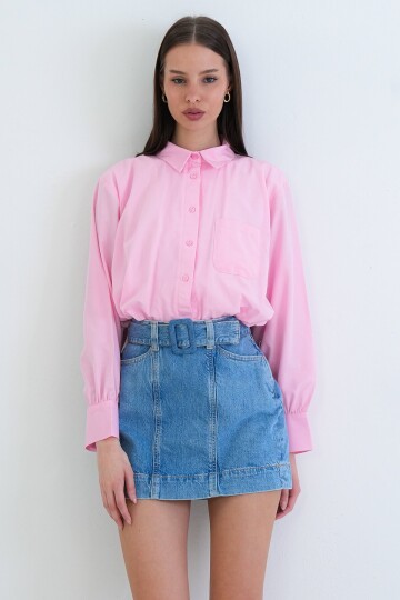 Tek Cepli Crop Gömlek