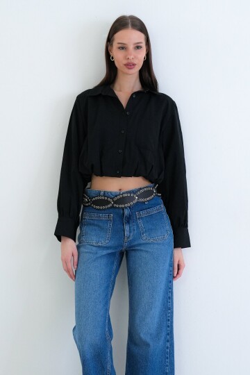 Tek Cepli Crop Gömlek