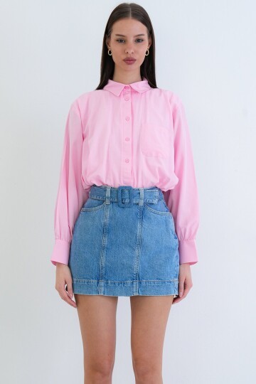 Tek Cepli Crop Gömlek