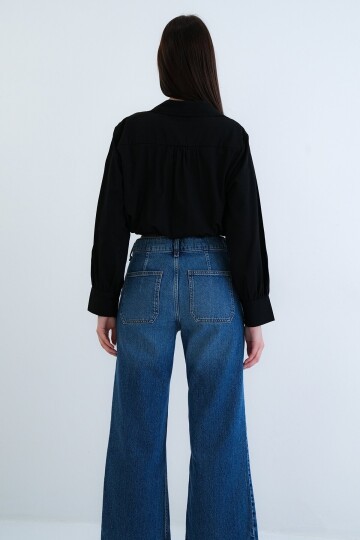 Tek Cepli Crop Gömlek