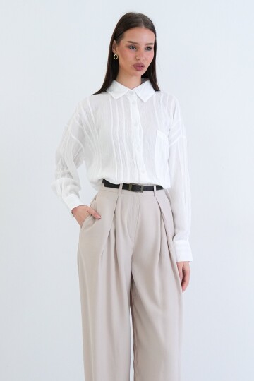 Tek Cepli Transparan Gömlek