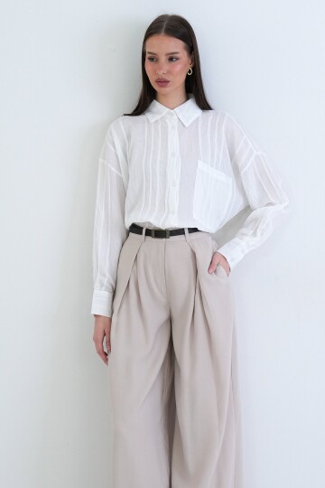 Tek Cepli Transparan Gömlek