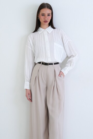 Tek Cepli Transparan Gömlek