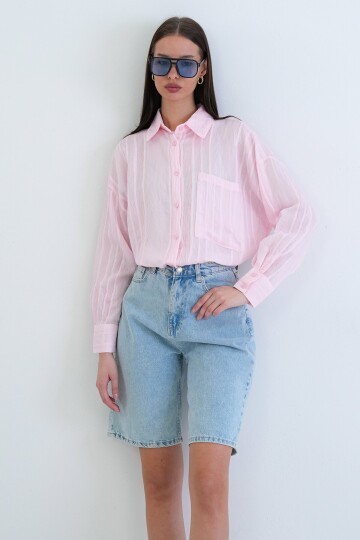 Tek Cepli Transparan Gömlek