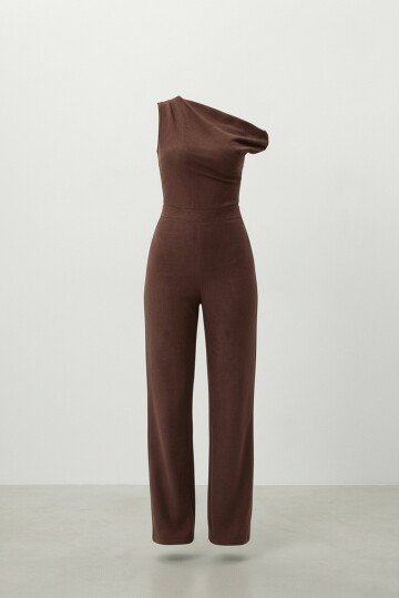 Tek Omuz Düz Kesim Bluz Ve Pantolon Takım