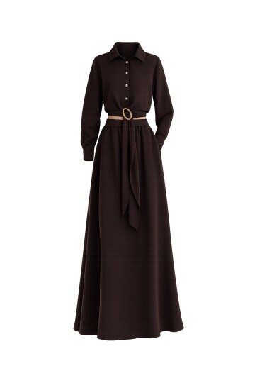 Toka Detaylı Gömlek Ve Beli Lastikli Etek Takım