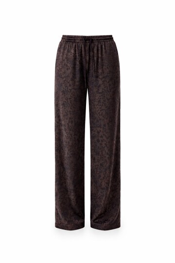 Yüksek Bel Desenli Pantolon