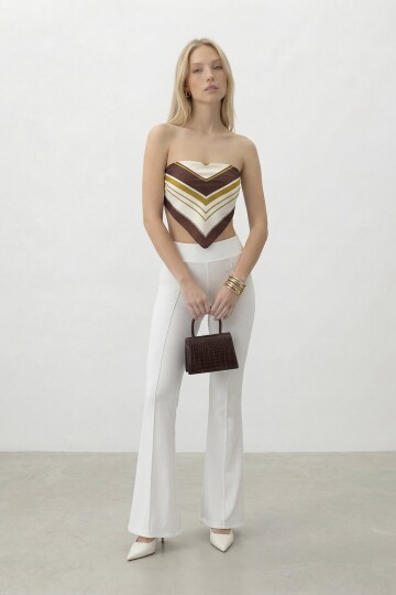 Yüksek Bel İspanyol Paça Pantolon