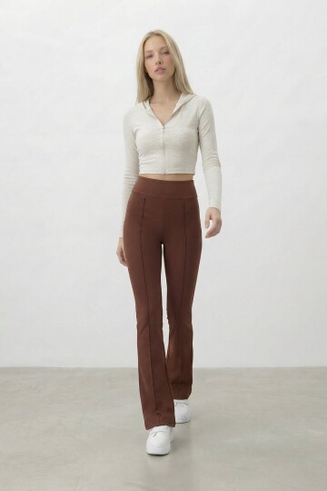 Yüksek Bel İspanyol Paça Pantolon