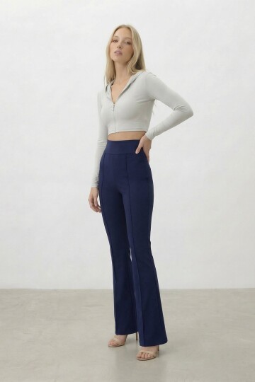 Yüksek Bel İspanyol Paça Pantolon