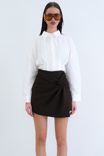 Yüksek Bel Mini Şort Etek