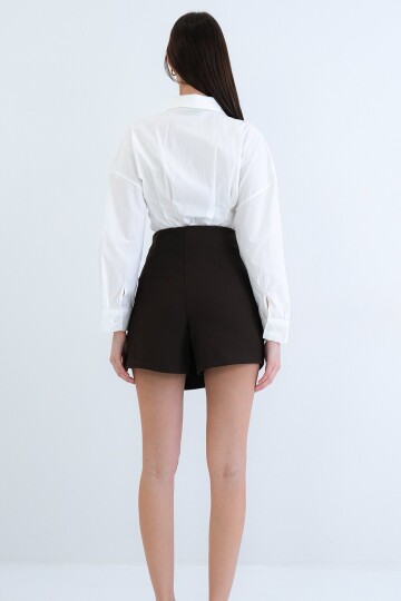 Yüksek Bel Mini Şort Etek