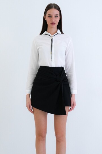 Yüksek Bel Mini Şort Etek