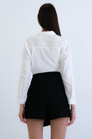 Yüksek Bel Mini Şort Etek