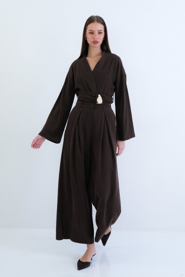 Yüksek Bel Pileli Pantolon