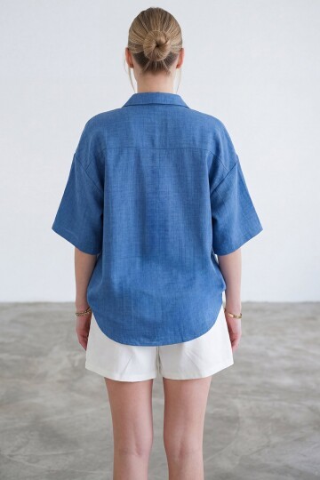 Zarf Cepli Sofia Keten Gömlek