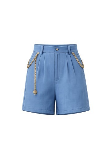 Zincir Detaylı Yüksek Bel Mini Şort