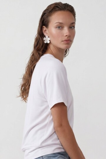 Bisiklet Yaka Reglan Kol Oversize T-Shırt
