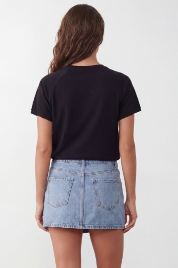 Bisiklet Yaka Reglan Kol Oversize T-Shırt