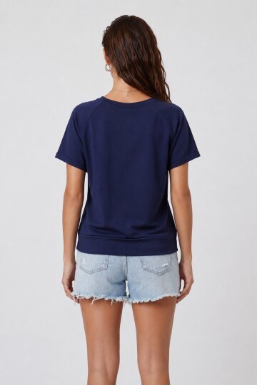 Bisiklet Yaka Reglan Kol Oversize T-Shırt