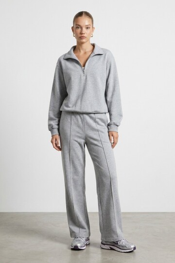 Çift Parça Görünümlü Sweatshirt Pantolon Takımı