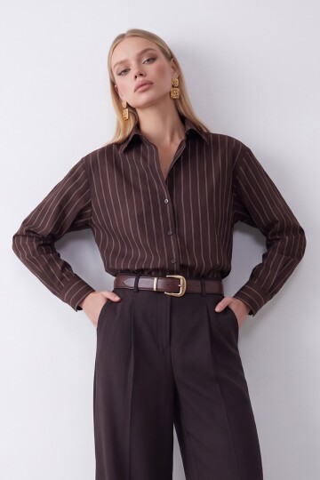 Çizgili Oversize Gömlek