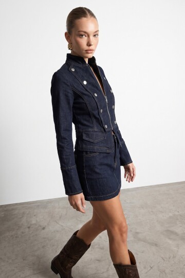 Denim ceket etek Takım