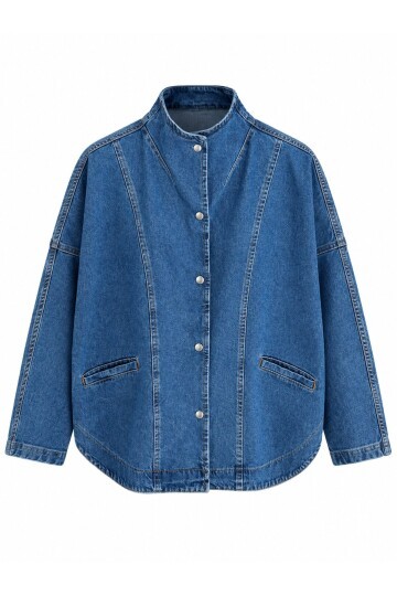 Denim Dik Yaka Ceket