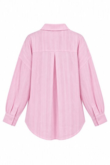 Jakarlı Oversize Dokuma Gömlek