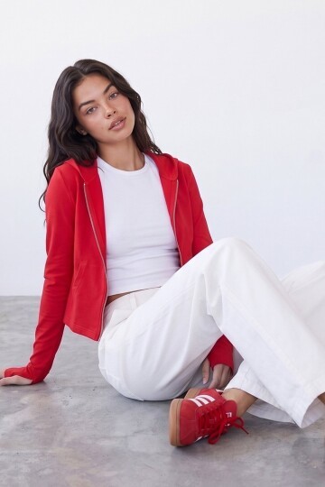Parmak Geçmeli Fermuarlı Sweatshirt