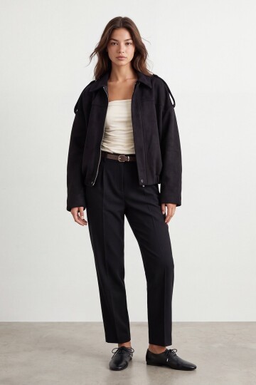 Regular Fit Süet Ceket