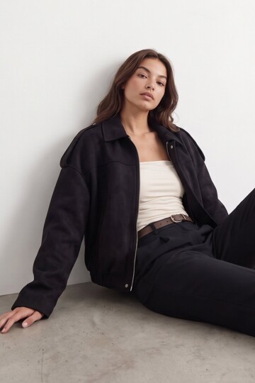 Regular Fit Süet Ceket