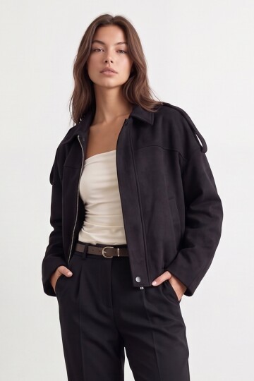 Regular Fit Süet Ceket