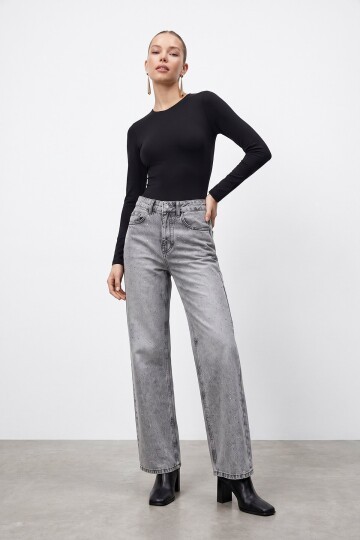 Taşlı Denim Pantolon