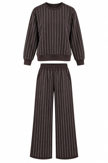 Taşlı Sweat Pantolon Takım