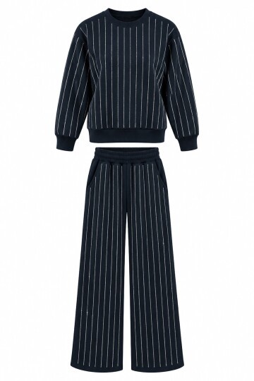 Taşlı Sweat Pantolon Takım