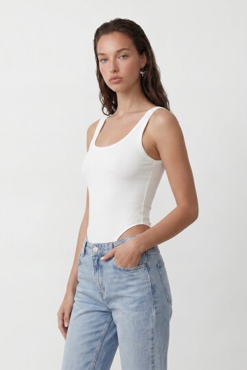 U Yaka Stretch Çıtçıtlı Body