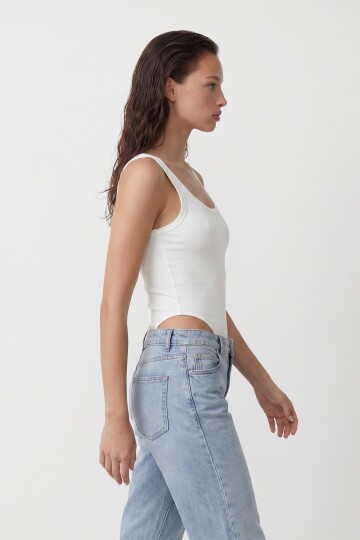 U Yaka Stretch Çıtçıtlı Body