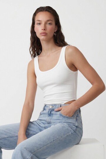 U Yaka Stretch Çıtçıtlı Body