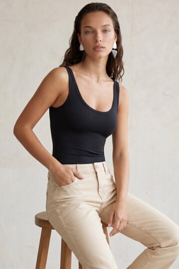 U Yaka Stretch Çıtçıtlı Body
