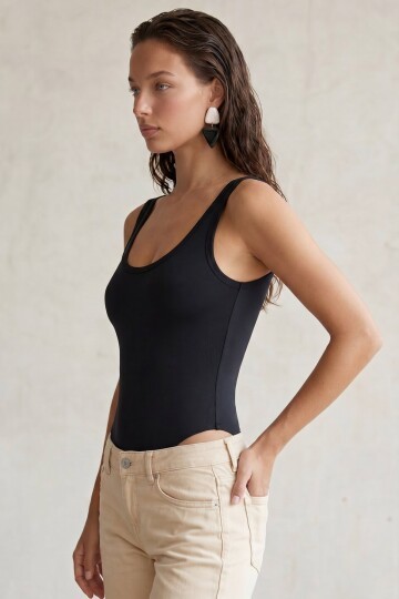 U Yaka Stretch Çıtçıtlı Body