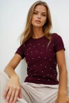 Bisiklet Yaka İnci Çakmalı Ottoban Crop Bluz
