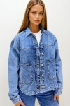 Çift Cepli Oversize Jean Ceket