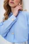 Kalp Düğmeli Oversize Poplin Gömlek