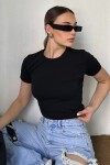Kısa Kollu Fitilli Crop Bluz