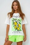 Limon Baskılı Pamuklu Basic T-Shırt Ve Şortlu Pijama Takımı