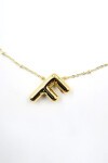 3 Boyutlu F Harfi Gold Kolye