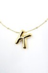 3 Boyutlu K Harfi Gold Kolye