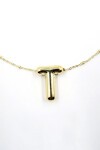 3 Boyutlu T Harfi Gold Kolye